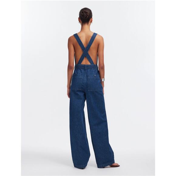 MADEWELL Denim Cross-Back Jumpsuit in Cason Wash- size 6 - Picture 3 of 6
